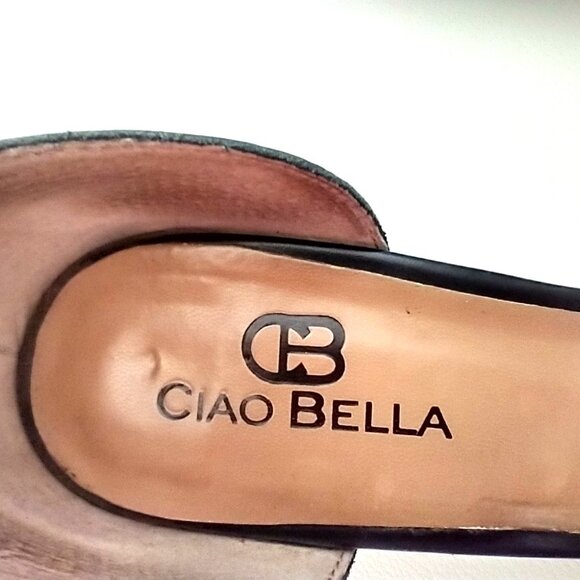 CIAO BELLA - Silver & Black Low Wedge Sandal - 8.5 M - Picture 3 of 5